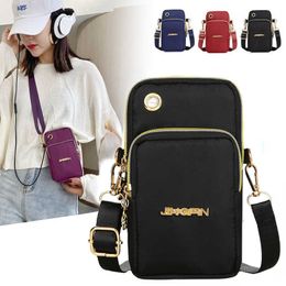 Shoulder Bags Fashion Women Shoulder Bag Balloon Mobile Phone Crossbody Bags for Women Cell Phone Pouch With Headphone Plug 3 Layer Wallet 0216/23