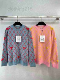 Women's T-Shirt Designer sweater women's autumn crewneck stripes fashion long sleeved high-end jacquard cardigan knitted jacket A7 E7NL