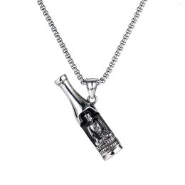 Pendant Necklaces Classic Vintage Buddha Statue Wine Bottle For Men Stainless Steel Creative Corkscrew Male Jewellery