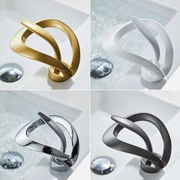 Bathroom Sink Faucets Basin Faucet Gun Gray Creative Personality Waterfall And Cold Toilet Cabinet All Copper