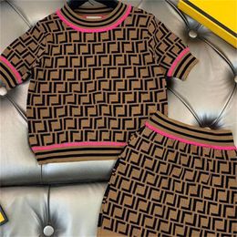 Kids Clothing Girls Designer O neck Shirt Set Baby girls Clothes Children Tracksuit Full Letter Summer Outfit 80CM-160CM