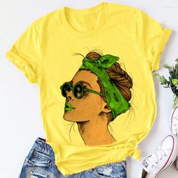 Women's T Shirts Yellow Plus Size T-shirt Women Summer Print Lady Shirt Tops Harajuku Streetwear Short Sleeve Tshirt Drop Ship