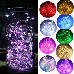 Strings 1-5M Battery Powered Decoration LED Copper Wire Fairy String Lights Lamps For Christmas Holiday Wedding Party