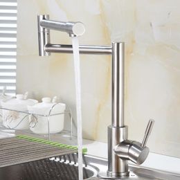 Kitchen Faucets 304Stainless Steel Household Sink Faucet And Cold Foldable Universal Rotating Mixing Valve Fauce