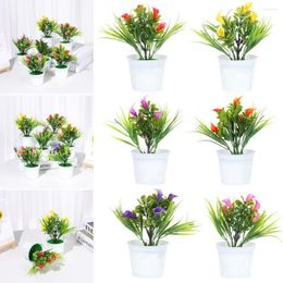 Decorative Flowers Stage Embellishment Desktop Ornament Simulation Floral Calla Lily Potted Lifelike Plants Artificial Flower Bonsai