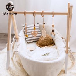 Rattles Mobiles Baby Toys Wooden Play Gym Toys Nordic Baby Room Decor Wood Nursery Sensory Toy Gift Infant Room Clothes Rack Accessories Rattles 230216