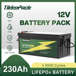 TIKKOPACK 12V 230Ah LiFePO4 Battery Pack With BMS 4S 200A 12.8V Brand New Grade A Lithium Iron Batterie For Solar Storage System