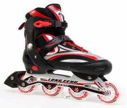 Pattini per ghiaccio 2021 Nuove scarpe in linea Scarpe in linea Dimensioni regolabili PVC Adulti uomini Sneaker a rulli di hockey professionale nero L2210142420317