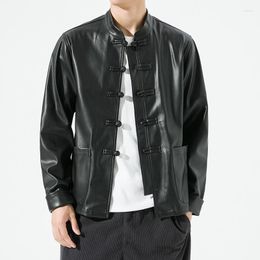Men's Jackets XXXXXL Traditional Chinese Style Plain Color Hanfu Top Tang Men's Jacket Coat Cheongsam Year PU M-5XL
