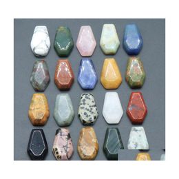 Stone Natural Crystal Small Plate Ornaments Coffin Shape Reiki Healing Chakra Quartz Mineral Tumbled Gemstones Hand Piece Home Drop Dhm3Y