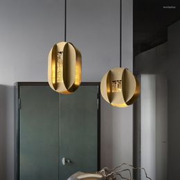 Pendant Lamps Postmodern Copper Chandelier Bedroom Bedside Living Room Hallway Corridor Aisle Restaurant Light Luxury