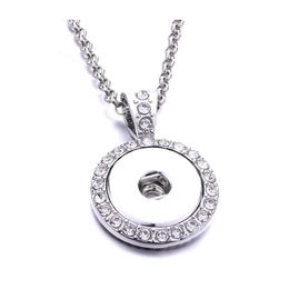 Pendant Necklaces Fashion Heart Crystal Snap Button Necklace 18Mm Ginger Snaps Buttons Charms With Stainless Steel Chain For Women J Dhmoj