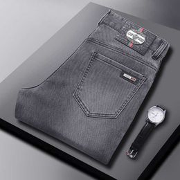 Frühling 2022 und Sommer Busin Jeans Herren Premium Smoky Grey Light Luxury Fashion High-End Slim Small Straight Pants