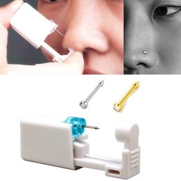 2 Pcs Disposable Safe Sterile Piercing Unit For Nose Studs Piercing Gun Piercer Tool Machine Kit Body Jewellery
