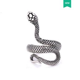 Ornaments European and American retro snake ring Men's and women's opening small simple winding snake ring personality accessories