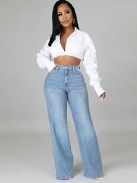 Women's Jeans Fashion Casual Womens Wide Leg Baggy 90s Boyfriend Skater High Waisted Denim Pants