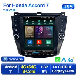 Car dvd Radio Video 2 Din Player Android 11 For Tesla Style for Honda Accord 7 2003-2008 Multimedia GPS 2din Carplay Stereo