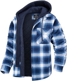 Men's Dress Shirts Winter Fleece Coats High Quality Thick Hoodie Outwear Flannel Hood Shirt Jacket for Size S-5XL 230216