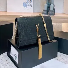 Moda feminina Bolsa de Couro Genuíno corrente ouro prata 2023 Ombro Luxos Bolsa de grife de metal Capa flip diagonal Mensageiro Preto Bolsa tiracolo bolsa bolsa