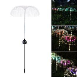 Solar Fibre Optic Jellyfish Lawn Lights Outdoor Garden Fairy Pathway Fireworks Lamp For Patio Yard Party Christmas Wedding Decor