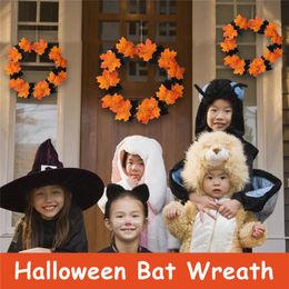 Decorative Flowers & Wreaths Halloween Bat Wreath Pendant Window Door Hanging Garland Horror Props Decor For Home Party SupplyDecorative Dec