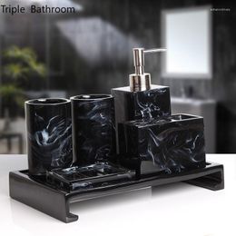 Bath Accessory Set Modern Simplicity Resin Soap Dispenser Dish Gargle Cup Shower Bathroom Accessories Toothbrush Holder Wedding With Tray