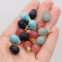 Pendant Necklaces Natural Stone Gem Drop Agate Aventurine Handmade Crafts DIY Necklace Bracelet Earring Accessories For Woman Size 10x18mm