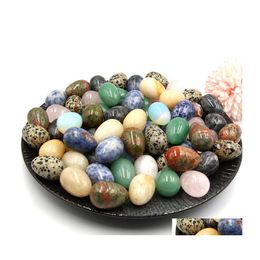 Stone 30Mm Polished Egg Shape Loose Reiki Healing Chakra Natural Bead Palm Quartz Mineral Crystal Tumbled Gemstones Vipjewel Drop De Dhbki