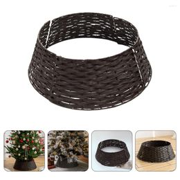 Christmas Decorations Tree Skirt Collar Base Stand Trees Cover Artificial Basket Holiday Ring Farmhouse Wicker Rattan Decor