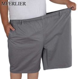 Men's Shorts Summer Plus size Shorts men 5XL 6XL 7XL 8XL 9XL 10XL 11XL 12XL 13XL 14XL waist 160cm Loose Elastic waist Cotton men shorts Z0216