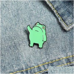 Cartoon Accessories Frog Enamel Brooches Pin For Women Fashion Dress Coat Shirt Demin Metal Brooch Pins Badges Promotion Gift 2021 N Dhavm