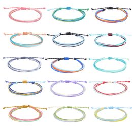 Handmade Woven Braided Rope Waterproof Anklets For Women Lady Girl Colourful Summer Beach Fashion Jewellery
