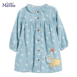 Girls Dresses Little maven Casual Dress Cotton Soft and Comfort Baby Spring Autumn Clothes Frocks for Kids 27 year 230217
