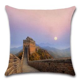 Pillow Great Wall Of China Pos Printed View Cover Case Chair Sofa Seat Decorative For Home Friend Kids Bedroom Gift /Decorati