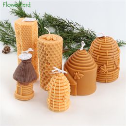 Candles Honeycomb Candle Silicone Mould DIY Bee Tree House Beeswax Aromatherapy Handmade Soap Plaster Resin s 230217