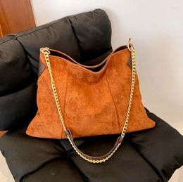Evening Bags Women's Tote Winter Vintage Simple Trend Luxury Designer Handbags Brown Casual Larger Capacity Chain Shoulder Shopper Bag