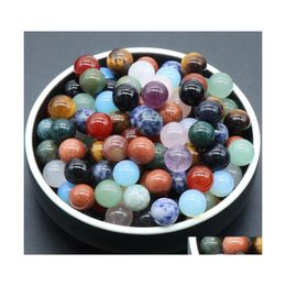 Stone Natural Crystal 10Mm No Hole Round Bead Jewellery Acc Mineral Statue Ornament Home Decoration Drop Delivery Dhkc3