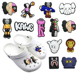 30pcs Cartoon Bear PVC JIBZ Croces Charms Accessories Fit Clog Sandals Wristband Garden Shoe Decoration Kids Party Gifts Wholesale