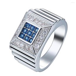 Wedding Rings Hainon Green Blue Crystal Vintage Silver Color Black Gold Promise Jewelry For Men Cubic Zirconia Engagement Ring Distribution