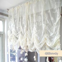 Curtain Garden Lace Small Half Rod Wave Lifting Balcony Window Screen Balloon Kitch