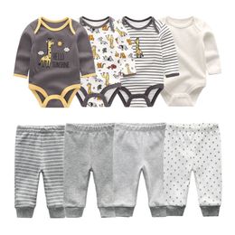 Clothing Sets Autumn Baby Girl Clothes Cotton 6/8PCS born Baby Sets BodysuitsPants Baby Boy Clothes Winter Clothing Sets Roupas de bebe 230217