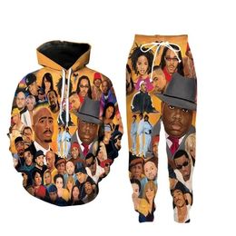 New Fashion Mens/Womens Hip Hop Rap 90s Old School Funny 3D Print Casual Hoodie/Pants