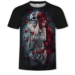 Mens t Shirts T-shirt Street Style Fashion Products (short Sleeve) 3d Printing Four Seasons Skull Pattern Y2k Clothing