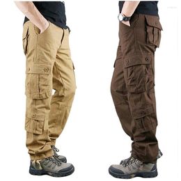 Men's Pants Multi Pockets Men Cargo Military Track Tactical Sweatpants Straight Trouser Multifunction Pant