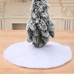 Christmas Decorations Xmas Tree Floor Mat Party Supplies Foot Covers White Long Plush Atmosphere Decor For Living Room Bedroom Garden
