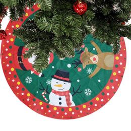 Christmas Decorations 90cm Christmas-Tree Skirt Decoration Non-Woven Cartoon Old Snowman Deer Tree Home