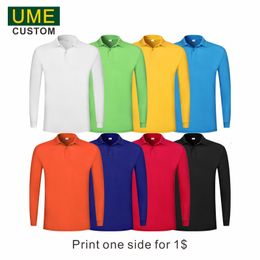 Men's Polos Breathable Long Sleeve Polo Shirt Personal Group Custom Embroidery Men's Long Sleeve Polo Shirt 230217