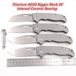 Andrew Demko Ad20.5 Shark Knife Ceramic Bearing Titanium Handle D2 steel Folding Tactical Camping Hunting Pocket Knives EDC Tool Utility Knifes