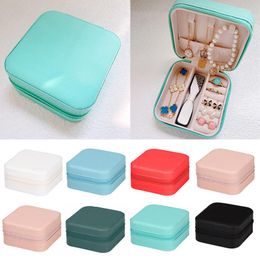 Jewellery Pouches Portable Storage Box Travel Case PU Earrings Necklace Ring Organiser Display Without