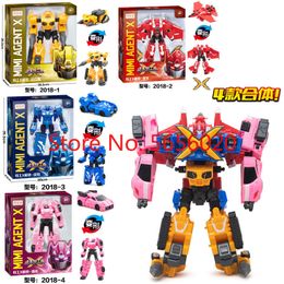 Action Toy Figures MiniForce Transformation Action Figure Toys Agent Toys X Volt Semey Air Force Kids Toys For Boys Holiday Gifts Red 230217